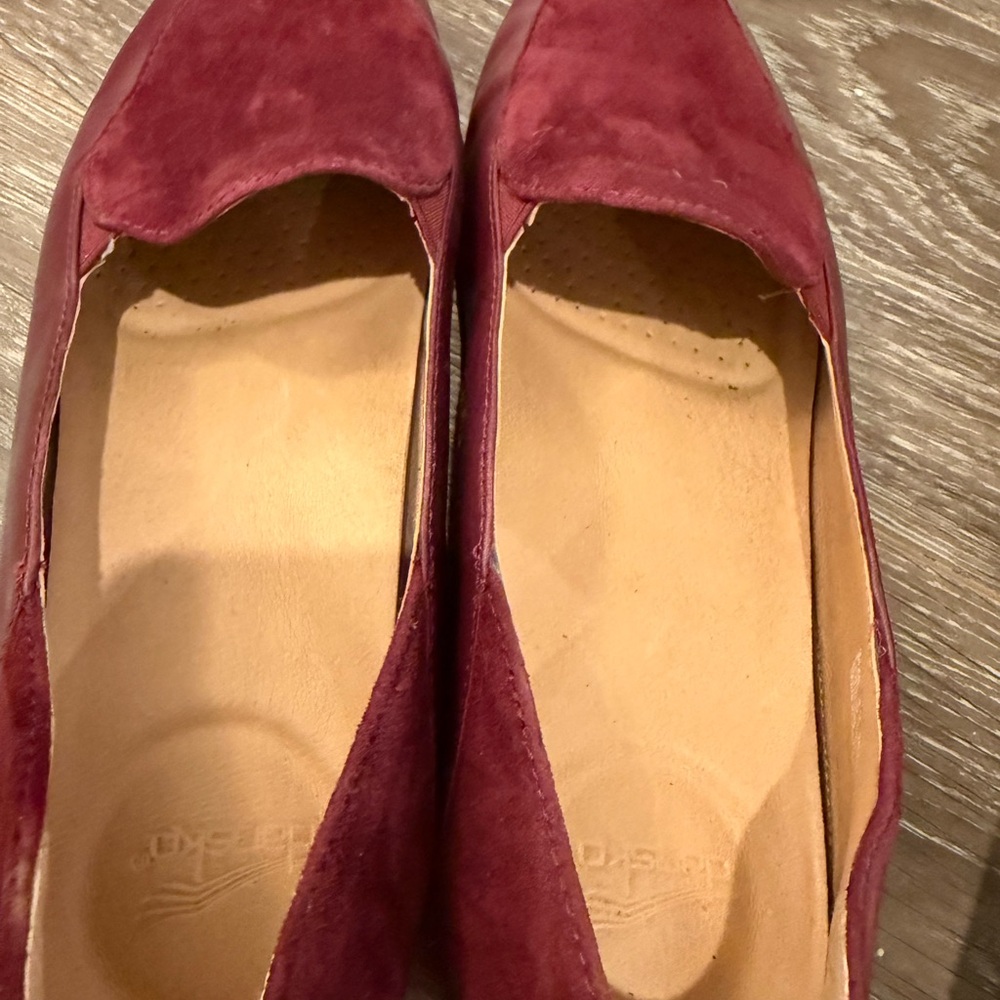 Dansko Maroon Suede Loafers